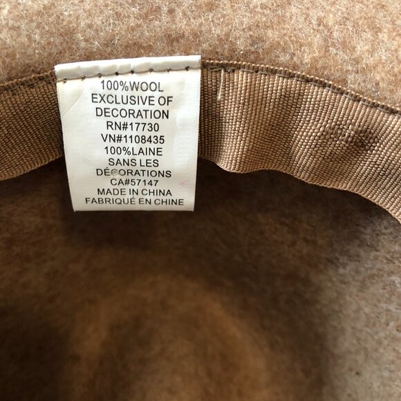 Target Fedora Tan 100%Wool Wide Brim Hat Cowgirl Boho Versatile Women’s One Size - Picture 5 of 9